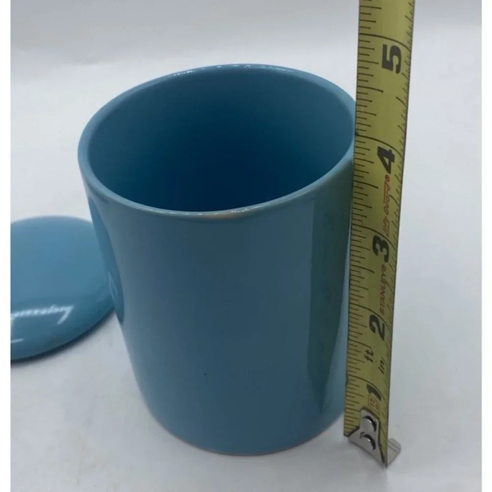 OmniWare Coffee Tea Mug With Lid Teapot Shaped Dish Blue Turquoise Minimalist